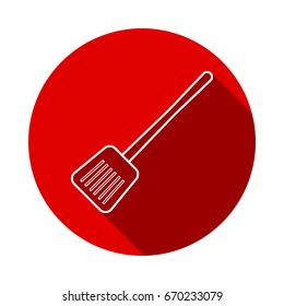 kitchen spatula icon isolated on red background with long shadow. flat icon