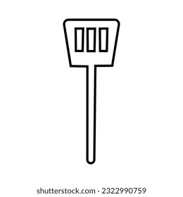 kitchen spatula icon over white background, line style, vector illustration