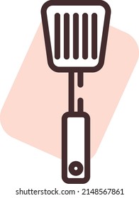 Küchenspatel, Illustration, Vektorgrafik auf weißem Hintergrund.