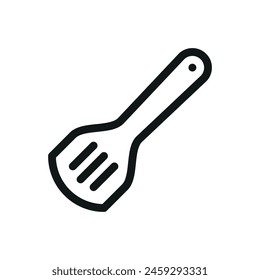 Kitchen spatula isolated icon, slotted turner vector symbol with editable stroke