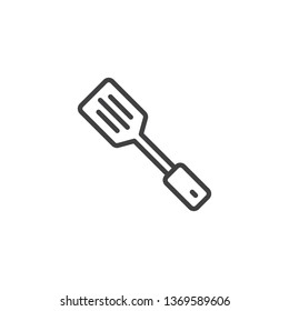 Kitchen spatula line icon. linear style sign for mobile concept and web design. Cooking spoon, food turner outline vector icon. Symbol, logo illustration. Pixel perfect vector graphics