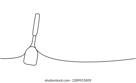 Kitchen spatula one line continuous drawing. Kitchen tools continuous one line illustration. Vector minimalist linear illustration.