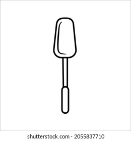 Kitchen spatula in outline style isolated on white background . Kitchen tool icon