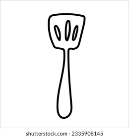Kitchen spatula vector doodle hand drawn illustration isolated on white background