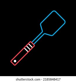 Kitchen spatula vector isolated on the black icon. Kitchen appliances. Graph symbol for cooking web site design, logo, app, UI