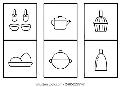 Kitchen Split Frame illustration perfect for decorative and culinary art projects