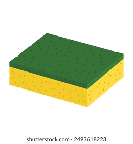 kitchen sponge flat vector illustration clipart