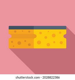 Kitchen sponge icon flat vector. Dish wash. Clean water sponge