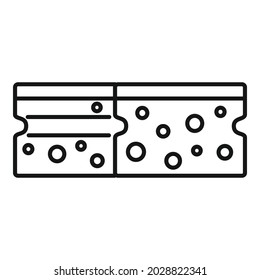 Kitchen sponge icon outline vector. Dish wash. Clean water sponge