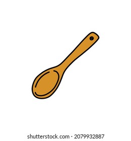 kitchen spoon doodle icon, vector illustration