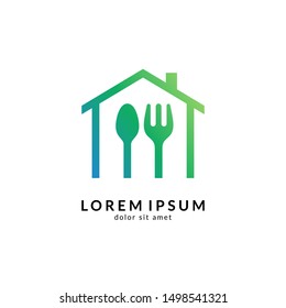 Kitchen, spoon and fork, dining restaurant, food and cafe logo vector. Culinary food symbol/icon design template
