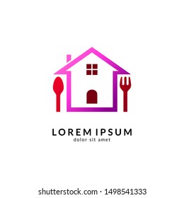 Kitchen, spoon and fork, dining restaurant, food and cafe logo vector. Culinary food symbol/icon design template