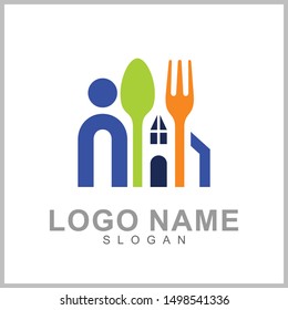 Kitchen, spoon and fork, dining restaurant, food and cafe logo vector. Culinary food symbol/icon design template