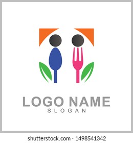 Kitchen, spoon and fork, dining restaurant, food and cafe logo vector. Culinary food symbol/icon design template