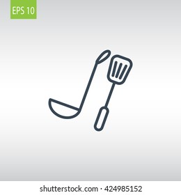 Kitchen spoon Icon. 