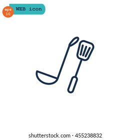 Kitchen spoon Icon Flat