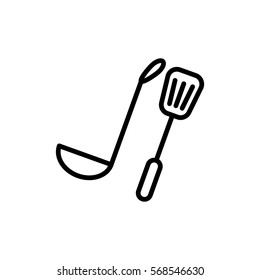 Kitchen spoon Icon Flat