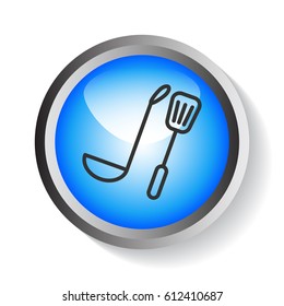 Kitchen spoon Icon Flat