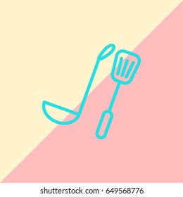 Kitchen spoon Icon Flat