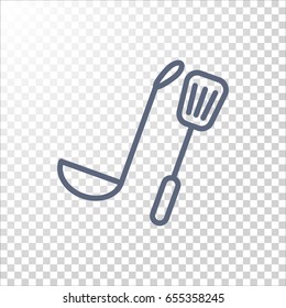 Kitchen spoon Icon Flat