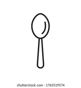 kitchen spoon icon over white background, line style, vector illustration