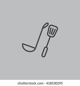 Kitchen spoon Icon Vector