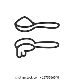 Kitchen spoons with a slide, cooking, linear icon. Editable stroke