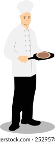 Kitchen Staff Cartoon Illustration. Isolated on White Background. Vector Character Design.