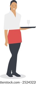 Kitchen Staff Character with Smile Expression Design. Flat Vector Illustration