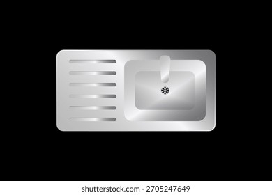 ícone de pia inoxidável da cozinha ilustração vetor preto e branco.