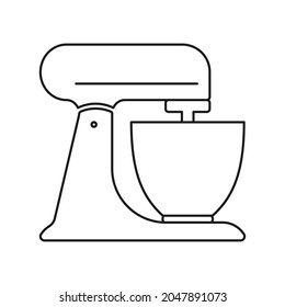 Kitchen stand mixer home appliance with bowl in vector icon