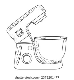 Kitchen stand mixer on white background