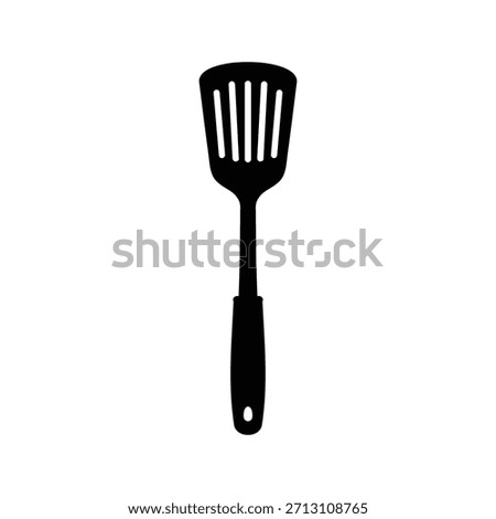 Kitchen steel spatula silhouette vector flat illustration design.