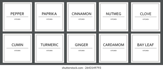 Kitchen sticker set vector, food, tag,