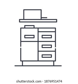 Kitchen storage icon, linear isolated illustration, thin line vector, web design sign, outline concept symbol with editable stroke on white background.