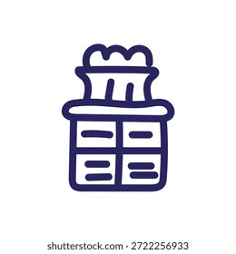 Kitchen Storage Jar Icon Minimal Line Illustration
