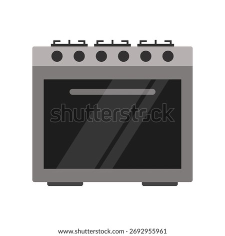 Kitchen stove flat vector illustration isolated on a white background