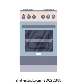 Kitchen stove gas oven flat design style vector