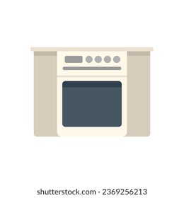 Kitchen stove icon flat vector. Interior design. Modern cook isolated