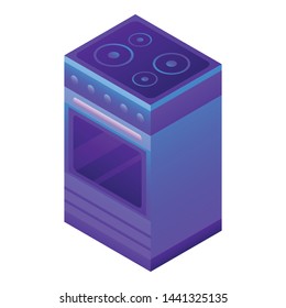Kitchen stove icon. Isometric of kitchen stove vector icon for web design isolated on white background