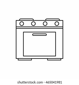 Kitchen stove icon in outline style isolated on white background