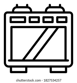 Kitchen stove icon. Outline kitchen stove vector icon for web design isolated on white background