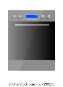 Kitchen stove isolated on white background. Vector illustration