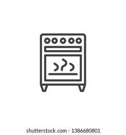 Kitchen stove line icon. linear style sign for mobile concept and web design. Gas Oven outline vector icon. Symbol, logo illustration. Pixel perfect vector graphics