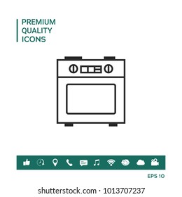Kitchen stove linear icon