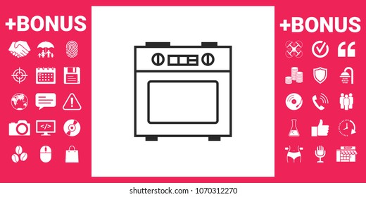 Kitchen stove linear icon