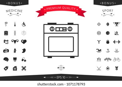 Kitchen stove linear icon