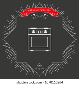 Kitchen stove linear icon