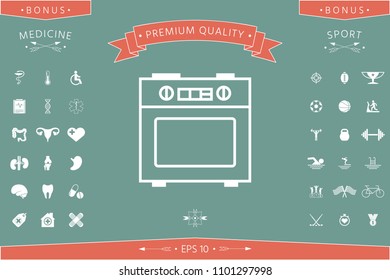 Kitchen stove linear icon