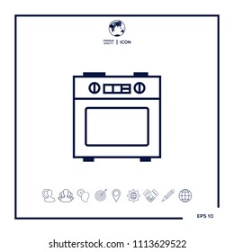 Kitchen stove linear icon